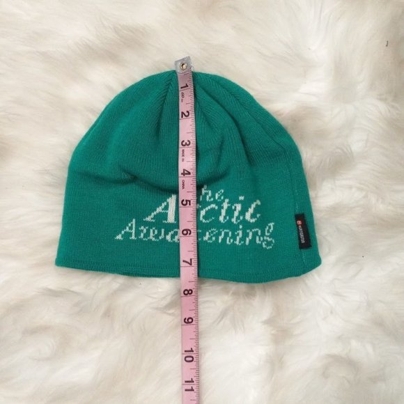 Vintage HURTIGRUTEN The Arctic Awakening Wool Blend Winter Beanie Hat Green - Picture 6 of 6